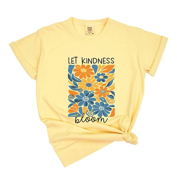 

Футболка с принтом Let kindness bloom blue and orange flowers Simply Sage Market, Butter, Зеленый, Футболка с принтом Let kindness bloom blue and orange flowers Simply Sage Market, Butter