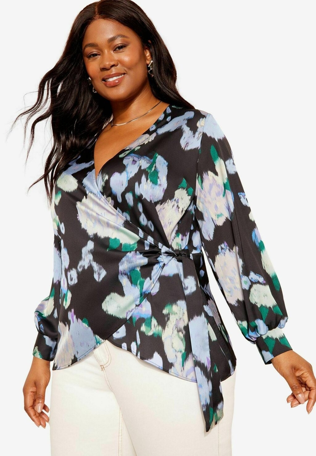

Блуза WRAP REGULAR FIT Curves Like These, черный