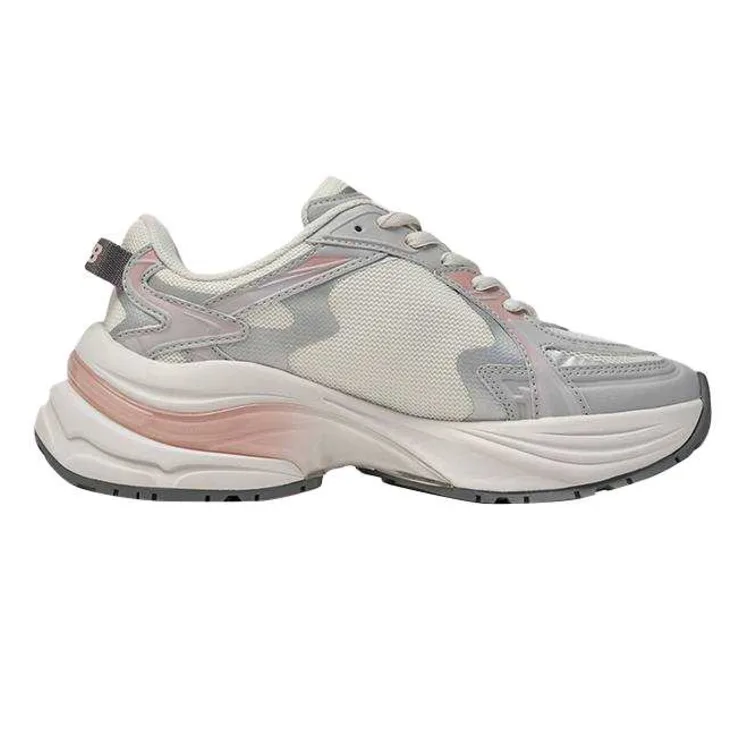 MLB Curve Runner Textile, Synthetic Leather Low top Chunky Sneakers Unisex Light Gray — фото 3