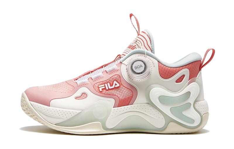 

BOA Износостойкие баскетбольные кроссовки Mid Top для детей Розовые Белые Подростки FILA KIDS