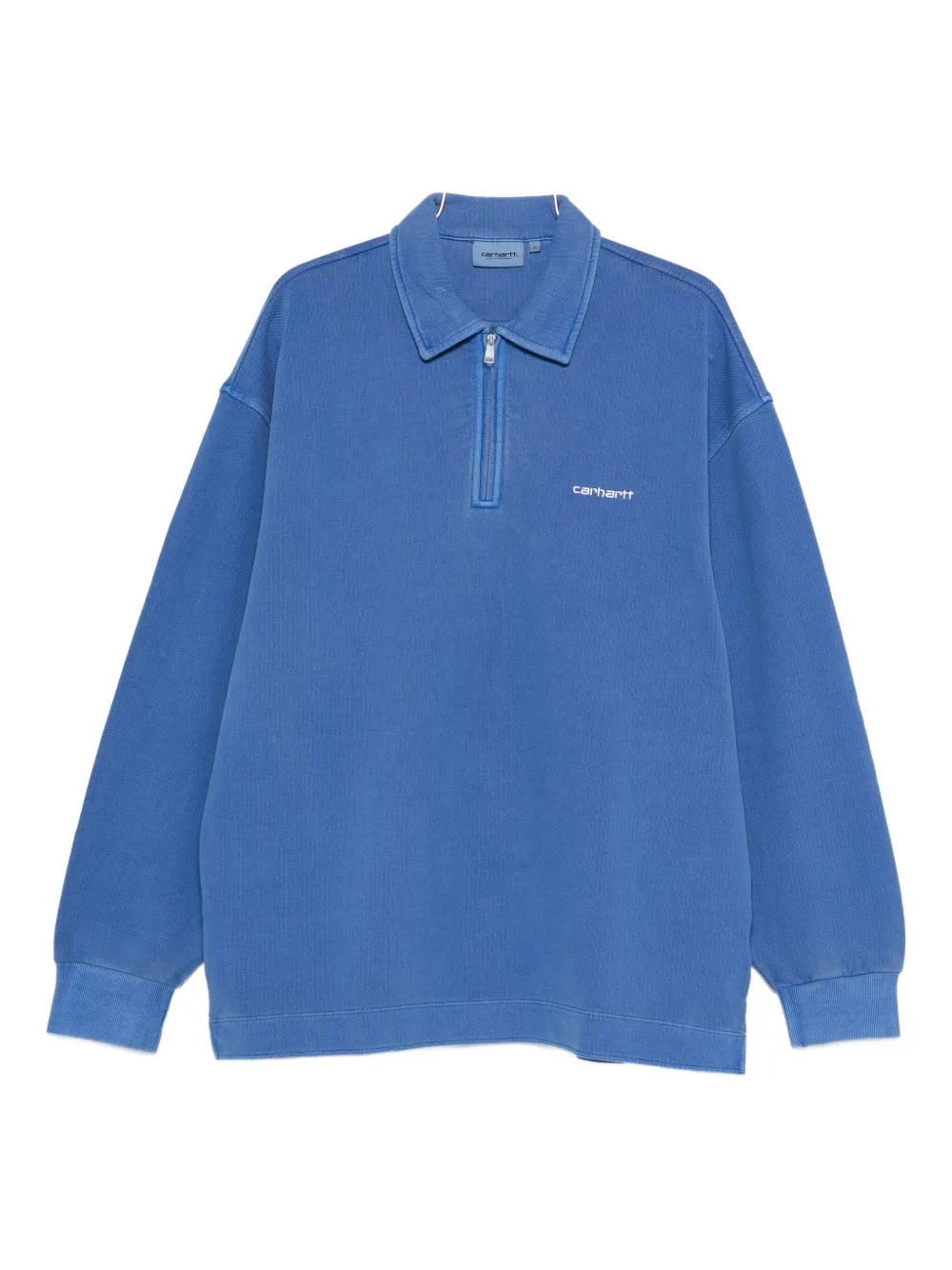 

Хлопковая рубашка-поло с полумолнией CARHARTT WIP, синий