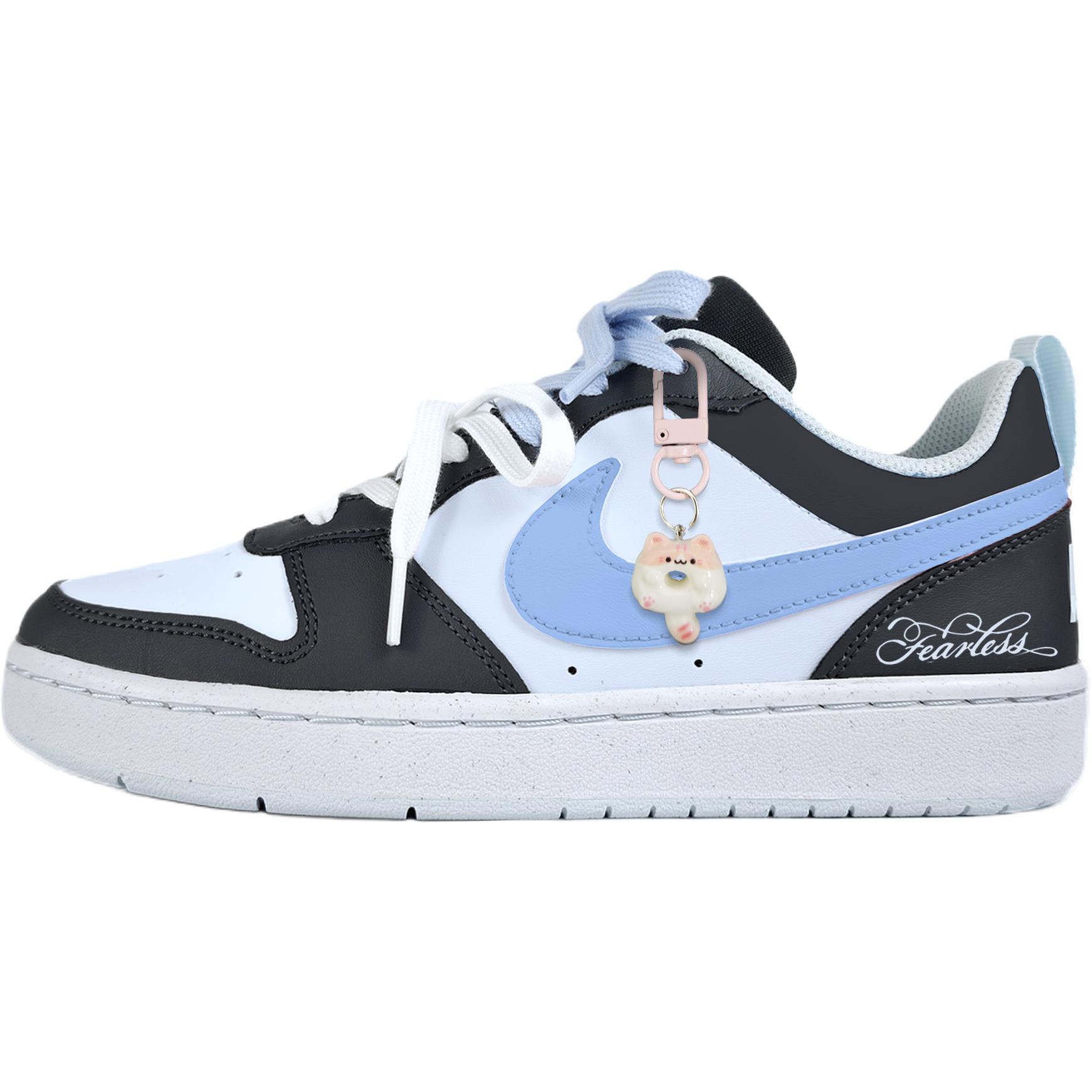 

Court Borough Baby Cats нескользящие устойчивые к истиранию низкие детские скейтбординг кроссовки unisex Nike, черный