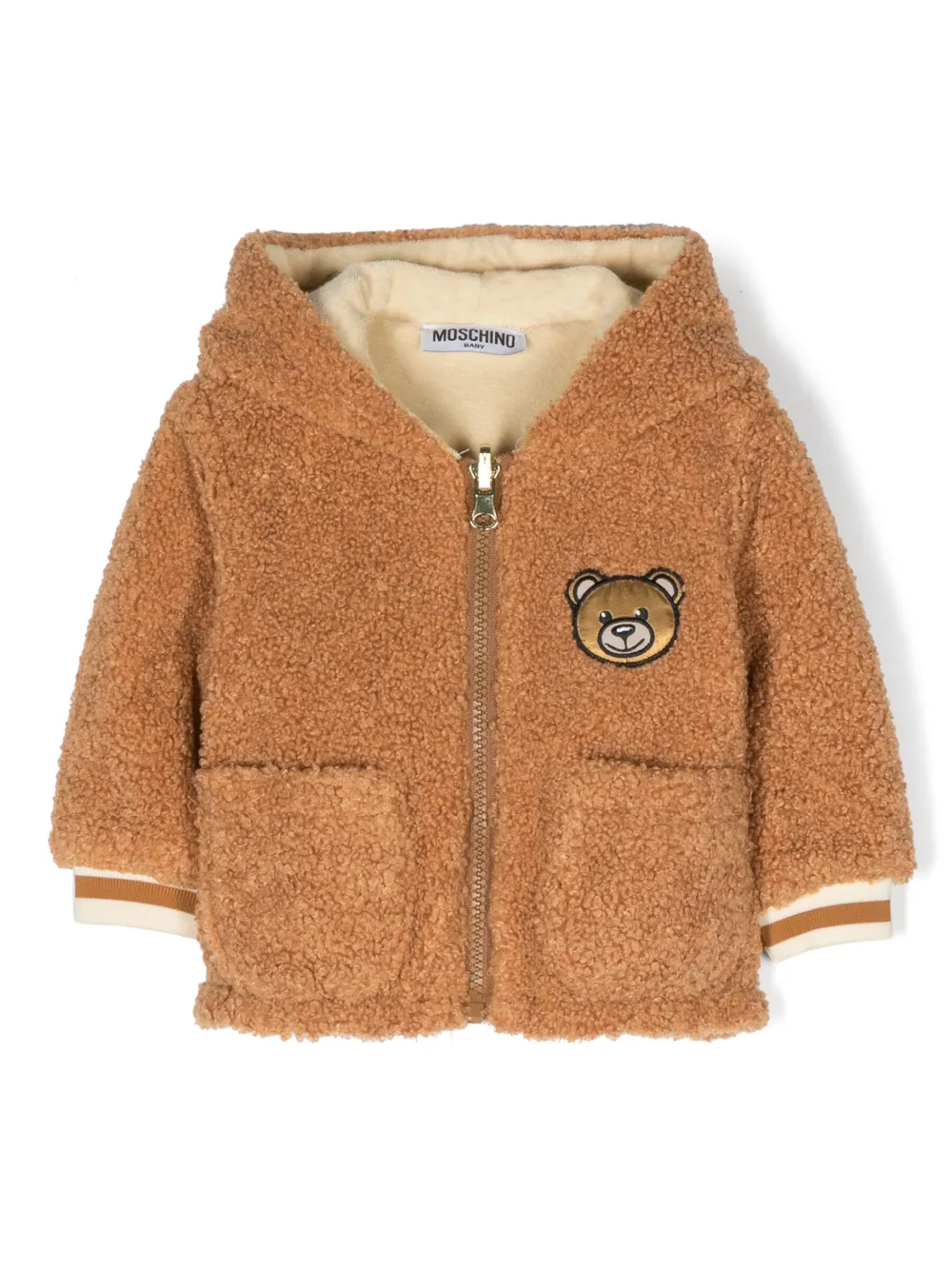 

Флисовая куртка Teddy Bear Moschino Kids, коричневый