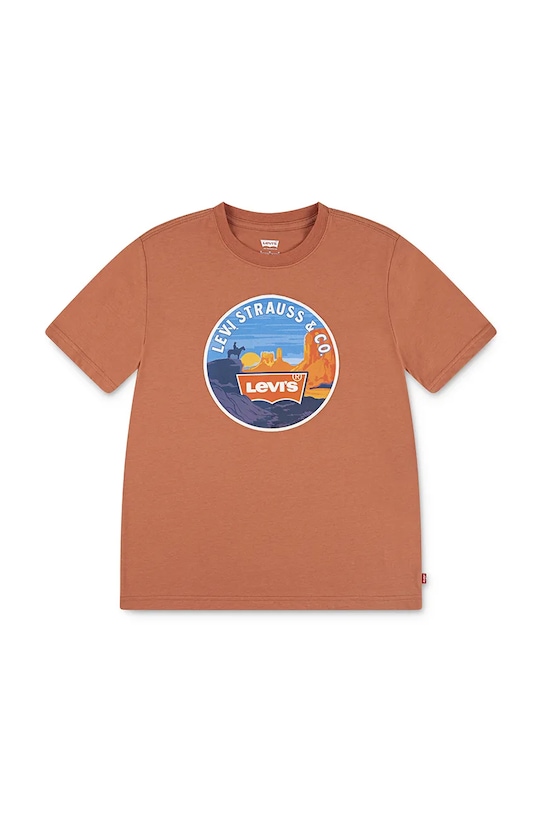 

Детская хлопковая футболка DESERT TRAIL TEE Levi'S, оранжевый
