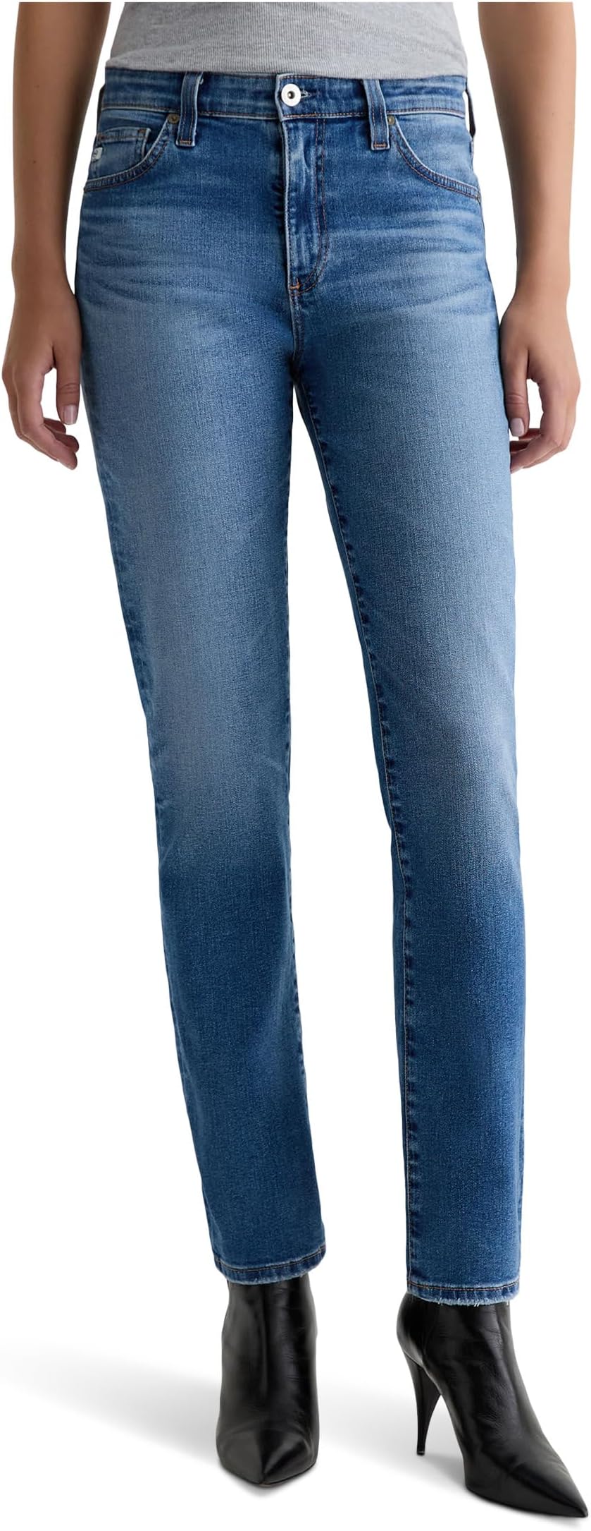 

Женские джинсы Mari средней посадки Slim Straight AG Jeans, Tinseltown