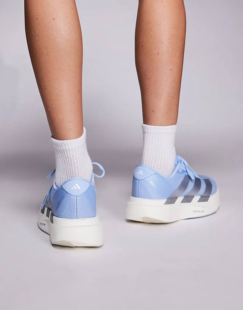 Кроссовки Adidas Running Adizero Evo SL синего и серебристого цветов — фото 4