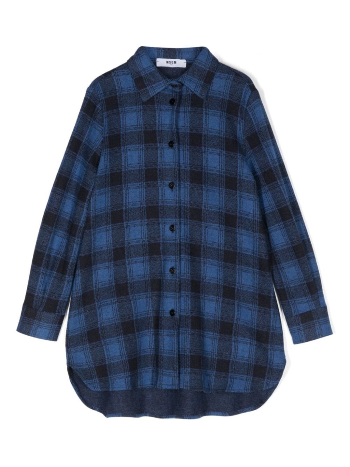 

MSGM Kids платье-рубашка в клетку, синий