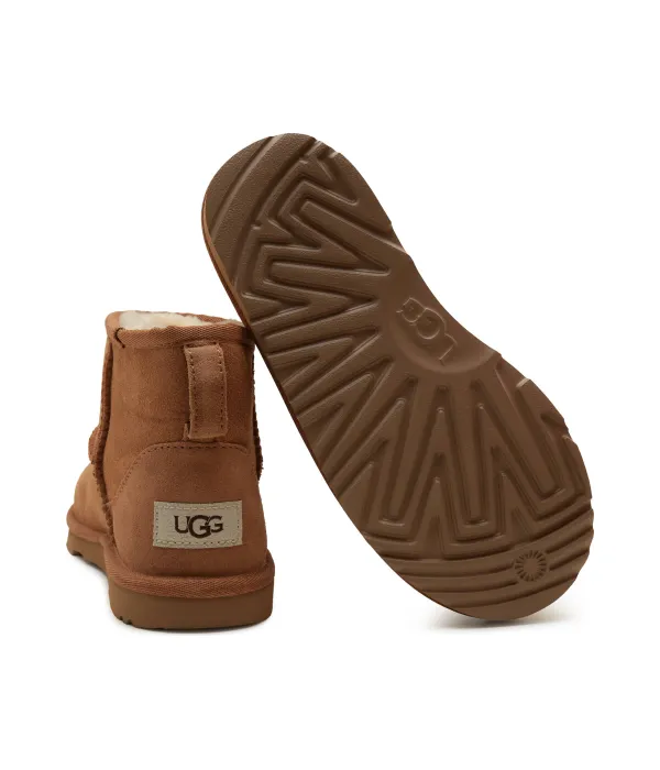 Кожаные зимние ботинки детские классические мини II Ugg, коричневый — фото 4