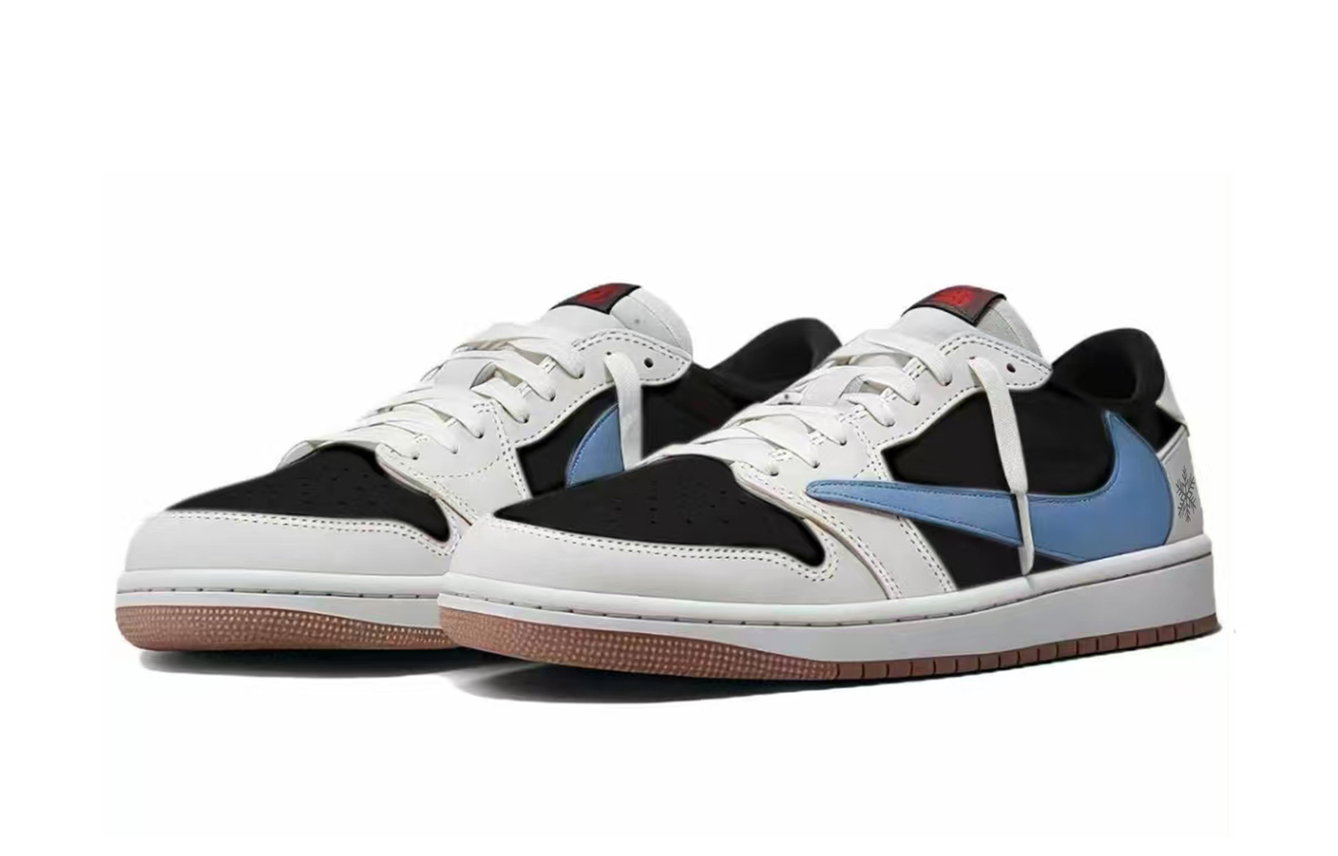Трэвис Скотт X Air 1 винтажные баскетбольные кроссовки унисекс лоу-топ Blue Jordan, белый — фото 4