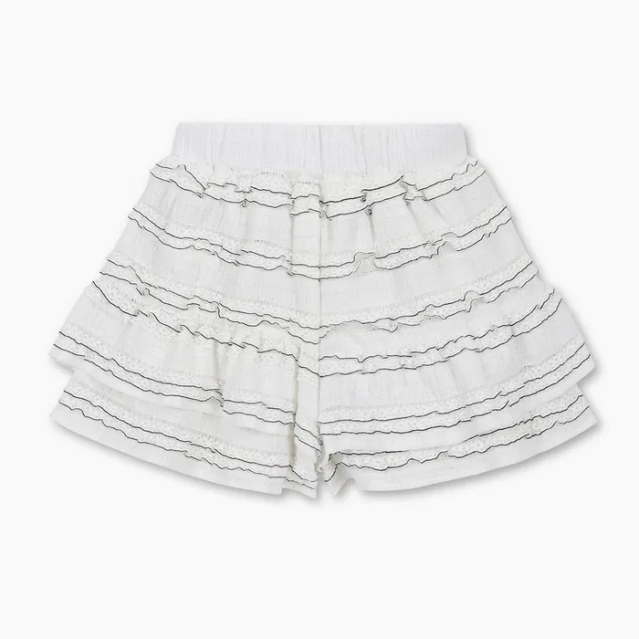 Детские шорты Flower Lace Frill цвета айвори от Benetton Kids — фото 2