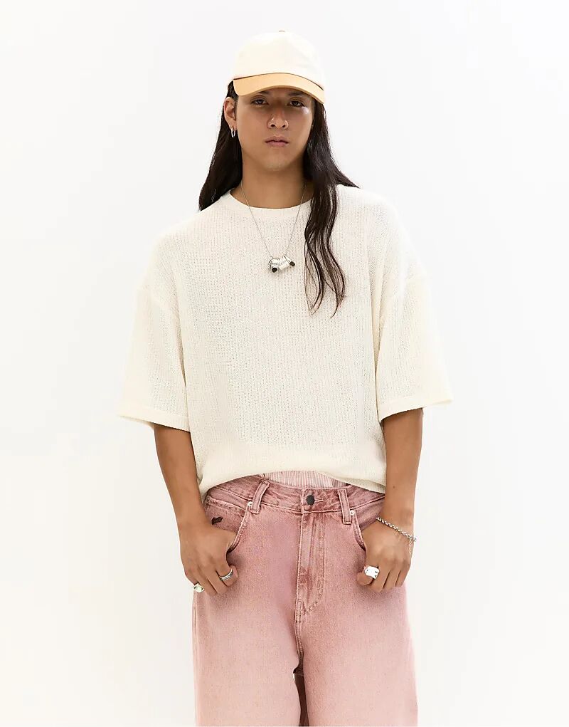 

Футболка с короткими рукавами Pull&Bear Boxy, цвет «кремовый».