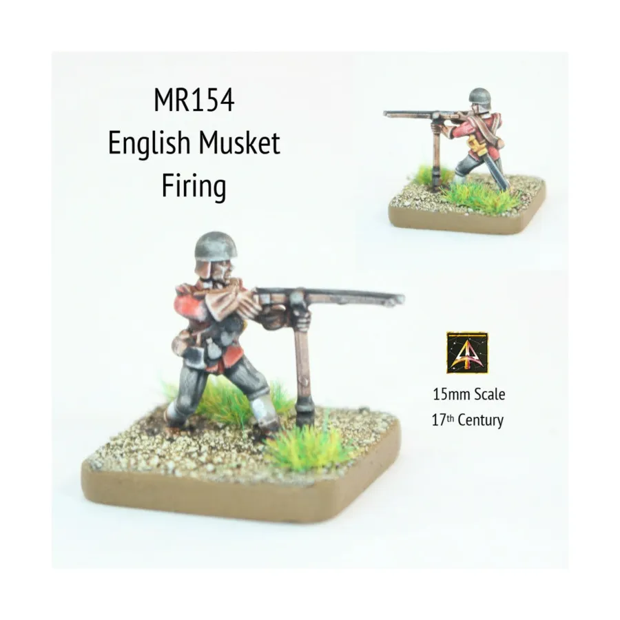 

Английская стрельба из мушкета с горшковым шлемом, Altuos Historical Miniatures - The 17th Century (15mm)