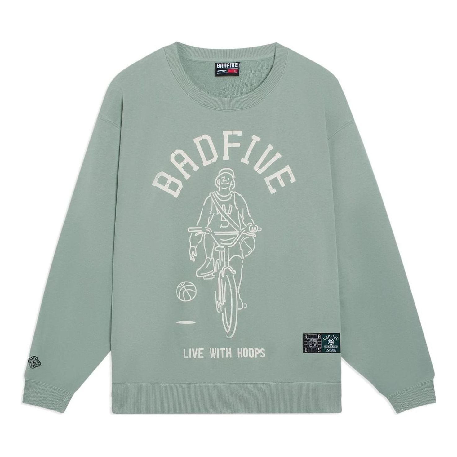 

Спортивная толстовка Li-Ning BadFive Live With Hoops Graphic Sweatshirt 'Green' AWDSH15-1, зеленый