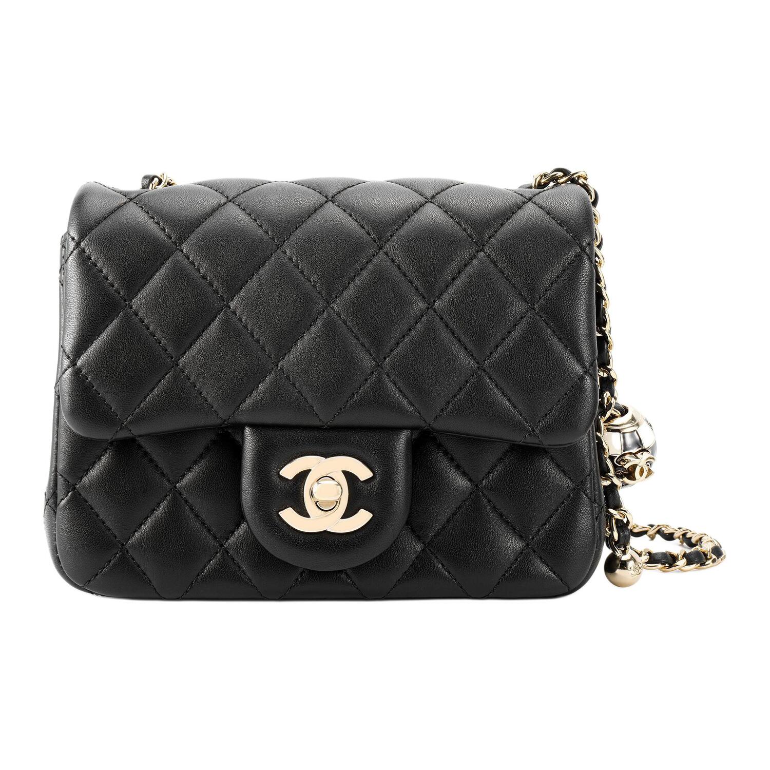 

CHANEL Барашковая сумка с клапаном, через плечо, на плечо, женская черная