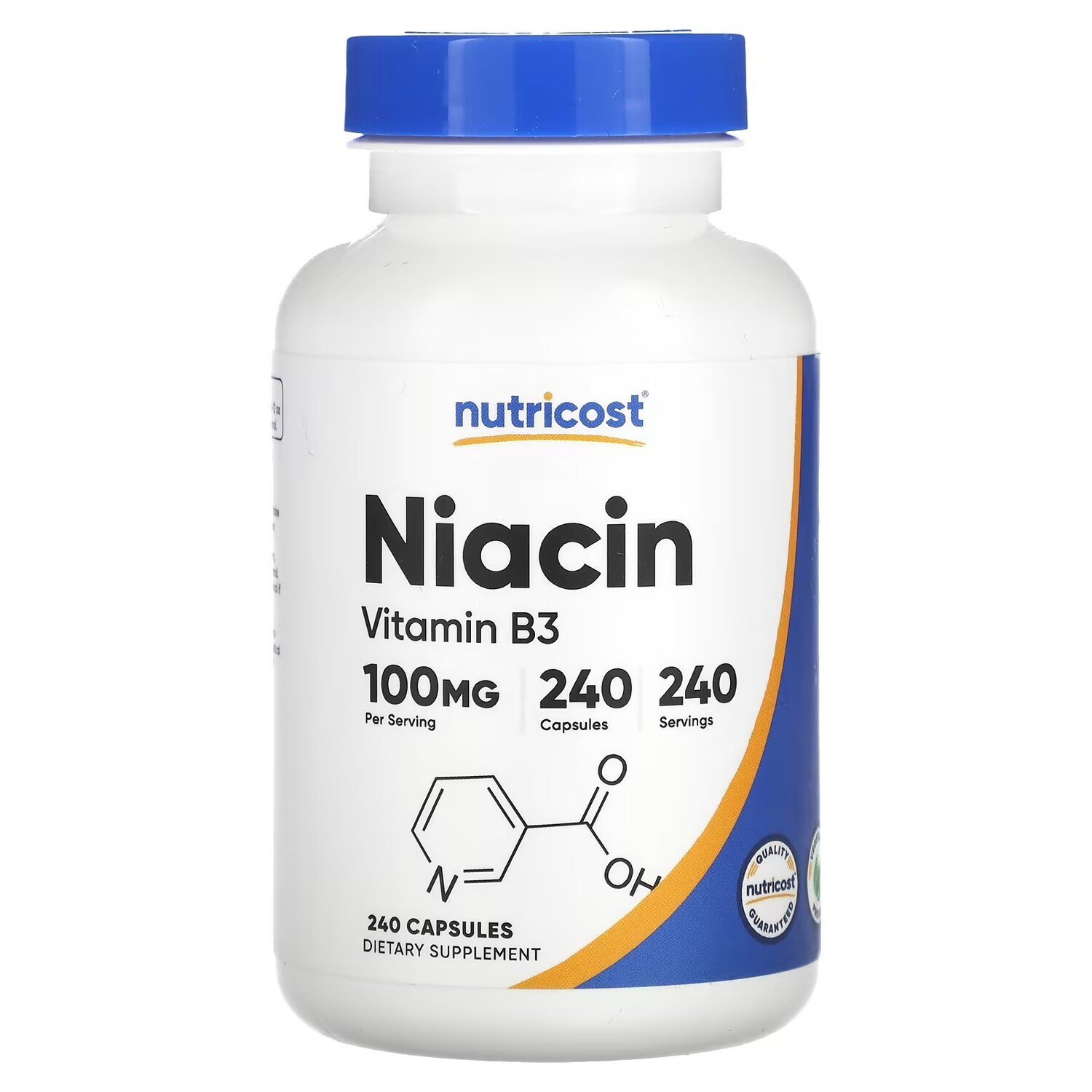 

Ниацин Nutricost 100 мг, 240 капсул