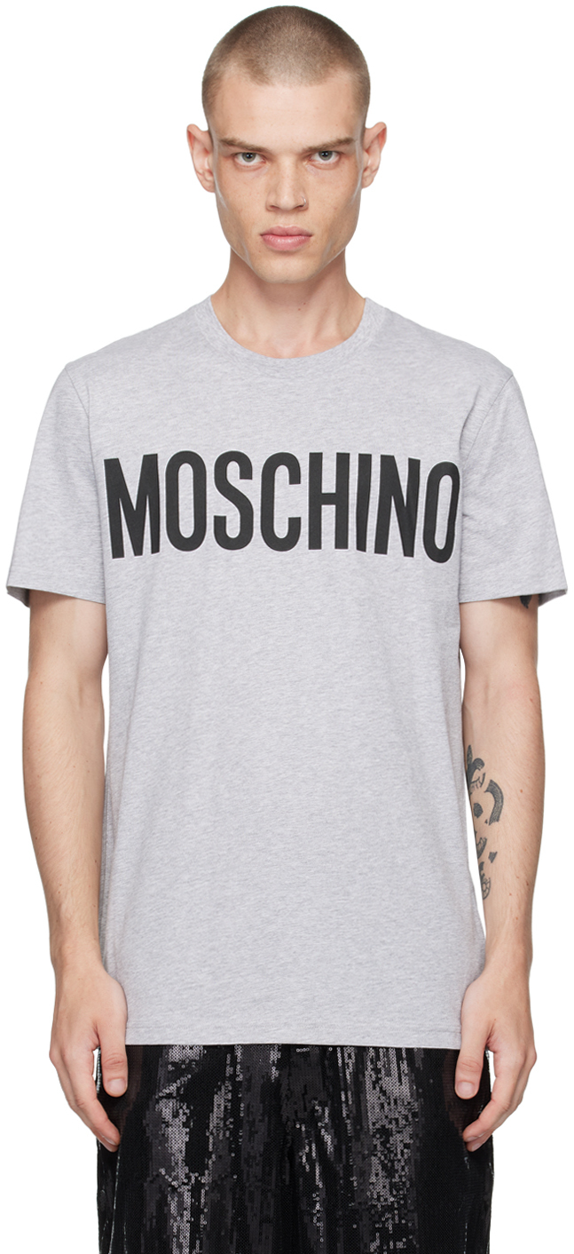 

Серая футболка с логотипом Bonded Moschino