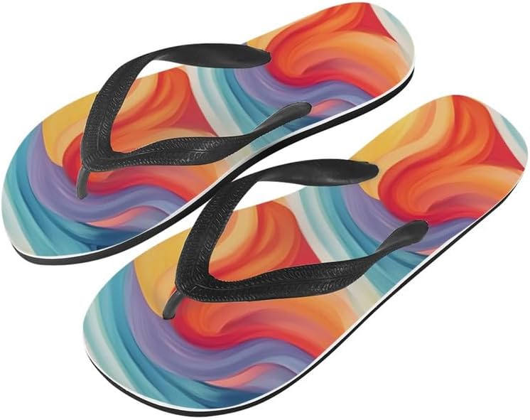 

Женские шлепанцы Semiouray с эффектом тай-дай, классические мужские вьетнамки Galaxy, этнические мягкие удобные унисекс шлепанцы для ванной, Tie-dye Rainbow Line