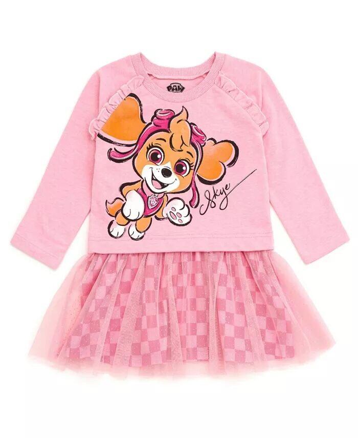 

Платье из френч-терри для маленьких девочек Skye Paw Patrol, розовый