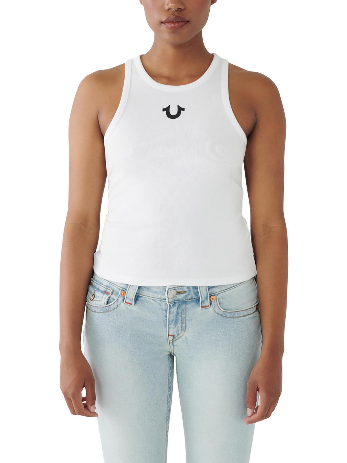 

Плюс Женская Графическая Майка Без Рукавов True Religion, цвет optic white