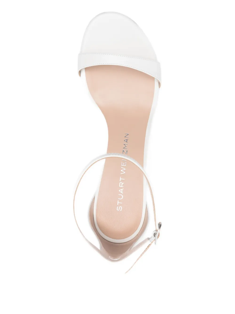 Босоножки Nearlynude 70 с ремешком на щиколотке Stuart Weitzman, белый — фото 4