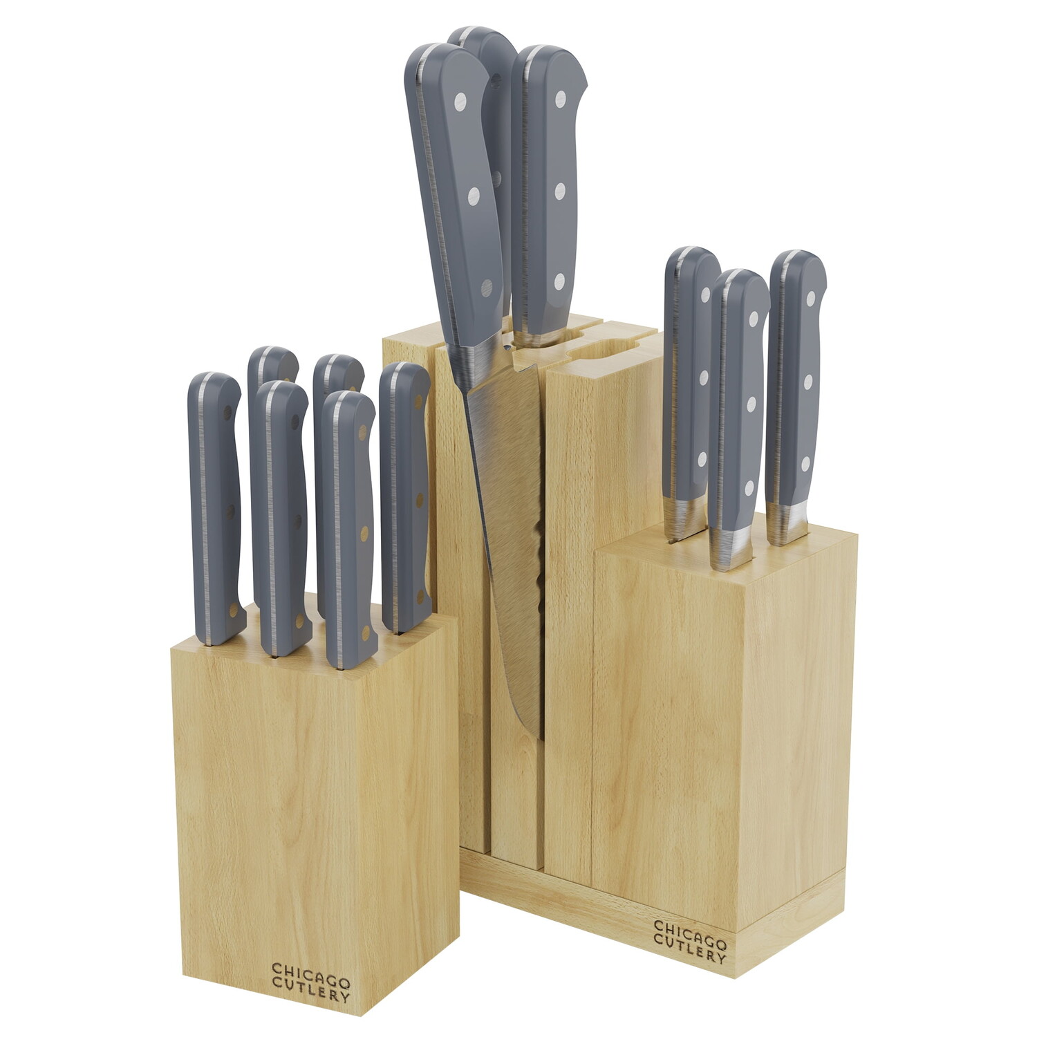 

Набор кухонных ножей Chicago Cutlery Halsted 14 предметов, серый