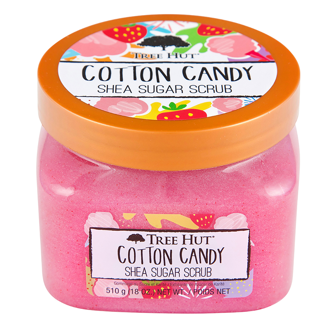 

Скраб для тела с ароматом сладких сливок и клубники cotton candy shea sugar scrub Tree Hut, вес 510 гр.