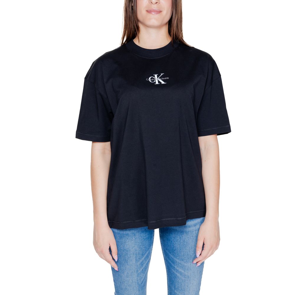 

Черные хлопковые топ и футболка Calvin Klein Jeans