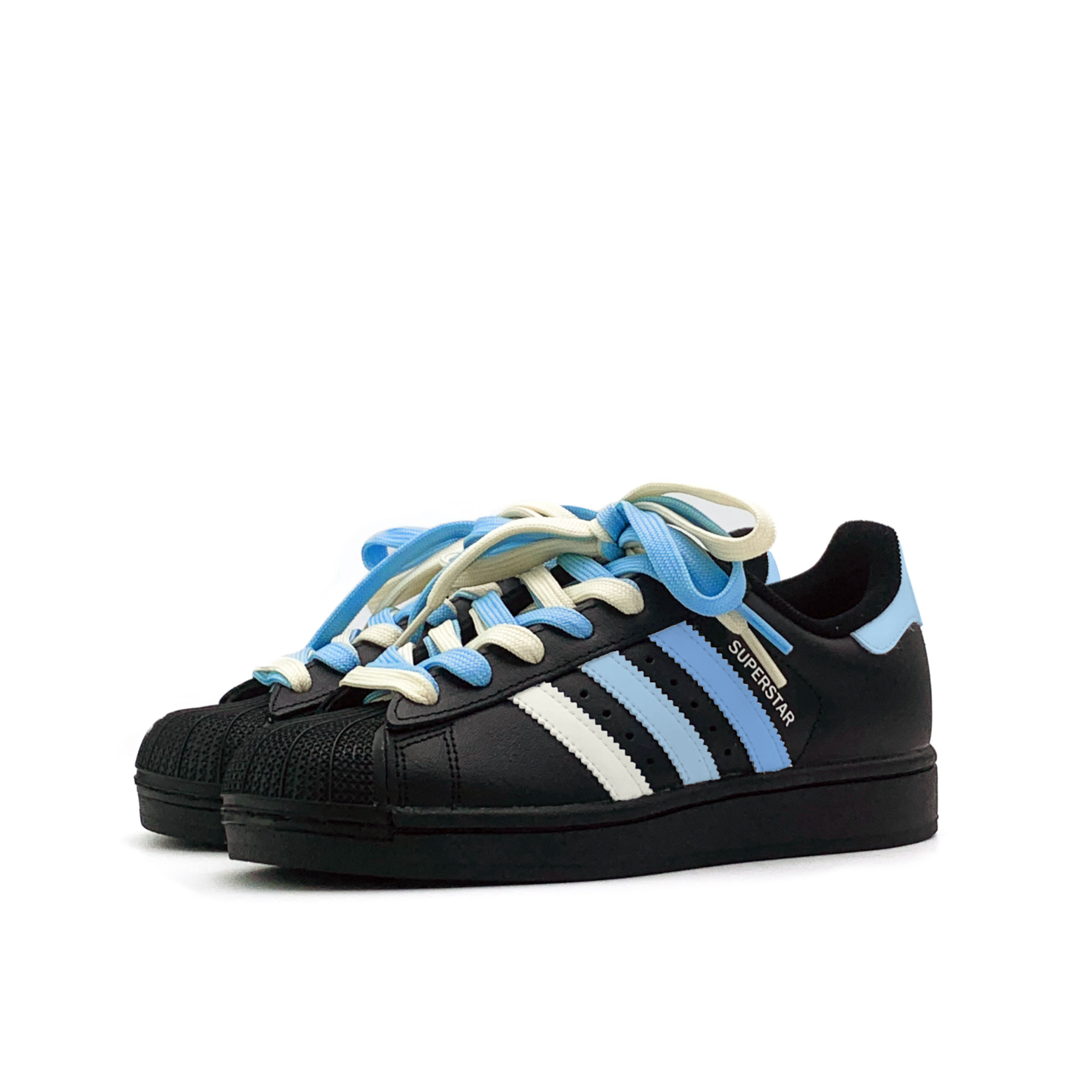 Adidas Originals Superstar 2 Clear Blue Melody устойчивые к истиранию низкие детские скейтбординг кроссовки Blue для подростков — фото 4