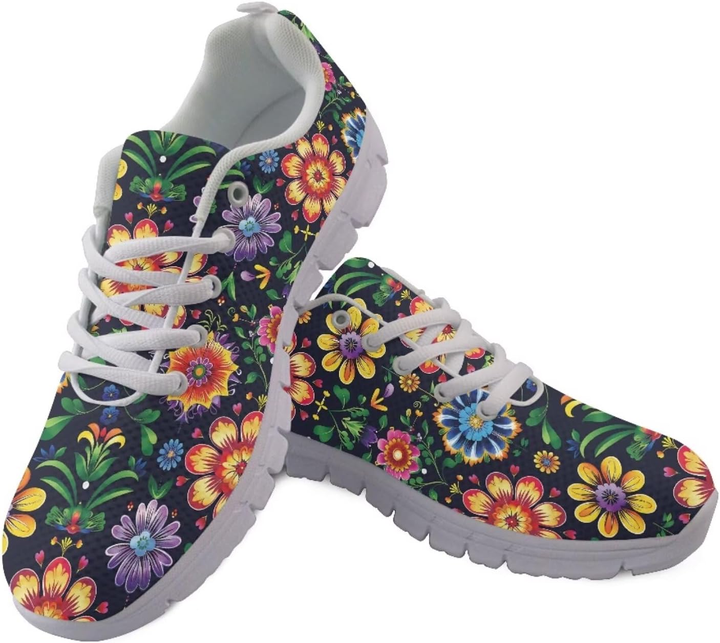 

Женские и мужские кроссовки Jeiento для ходьбы, легкие беговые кроссовки, модные кеды, Abstract Hippie Tropical Flower