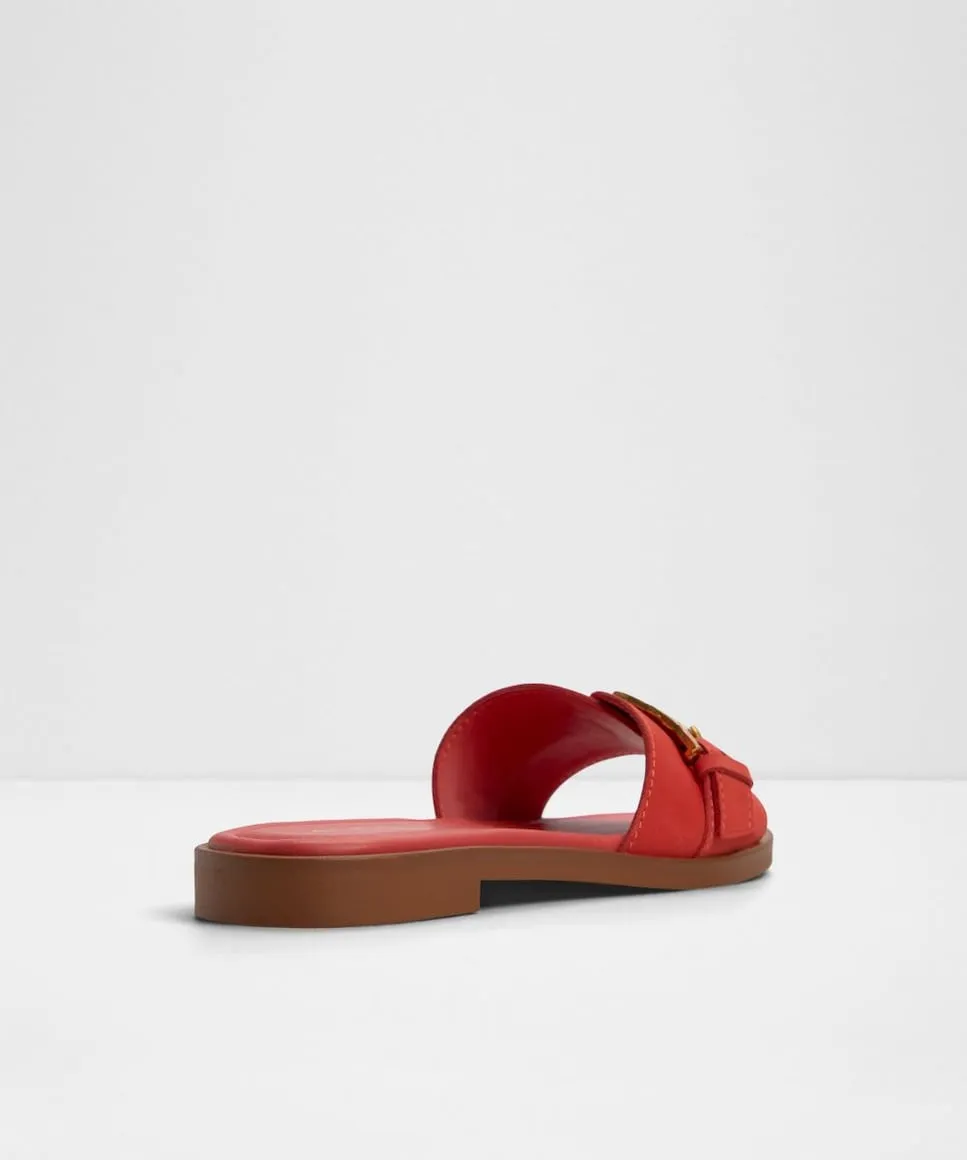 Женские сандалии на плоской подошве с круглым носком Aldo, красный — фото 2
