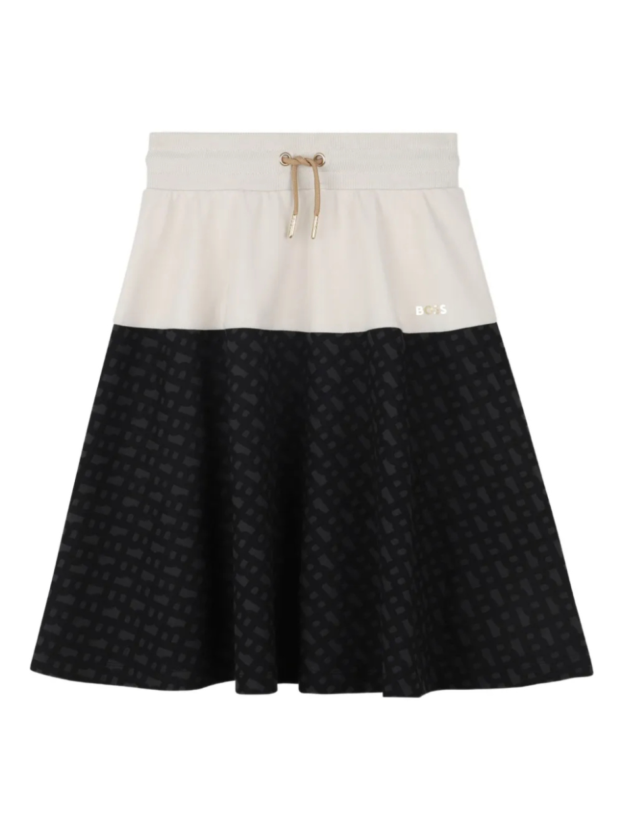

BOSS Kidswear расклешенная юбка с контрастной вставкой, черный