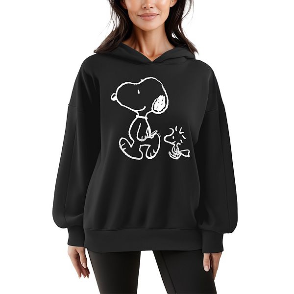 

Женский оверсайз худи с принтом Peanuts Snoopy & Woodstock Licensed Character, Black, Черный, Женский оверсайз худи с принтом Peanuts Snoopy & Woodstock Licensed Character, Black