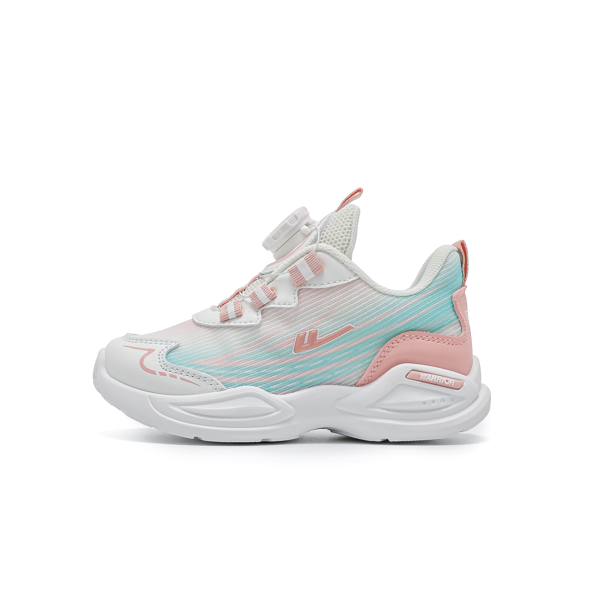 

Нескользящие, легкие, амортизирующие, низкие детские кроссовки для тренировок WARRIOR, розовый/белый/зеленый