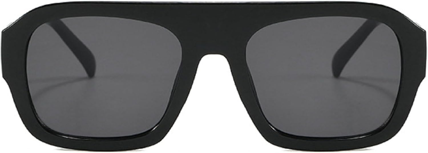 

Солнцезащитные очки в толстой квадратной оправе для женщин, винтажные солнцезащитные очки с леопардовым принтом, модные и стильные многоугольные очки для женщин mincl, Black