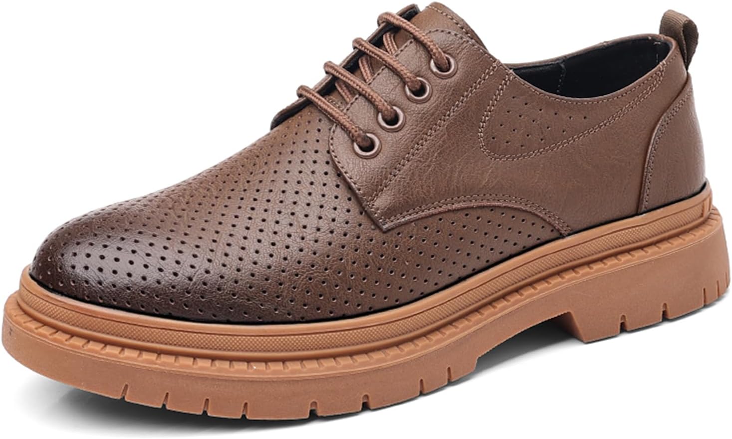 

Мужские классические туфли из натуральной кожи с застежкой на шнуровке, оксфорды Abborora, коричневый