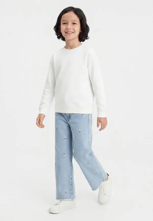 Широкие джинсы свободного кроя с принтом в виде ромашек Gap, Blue Denim/White