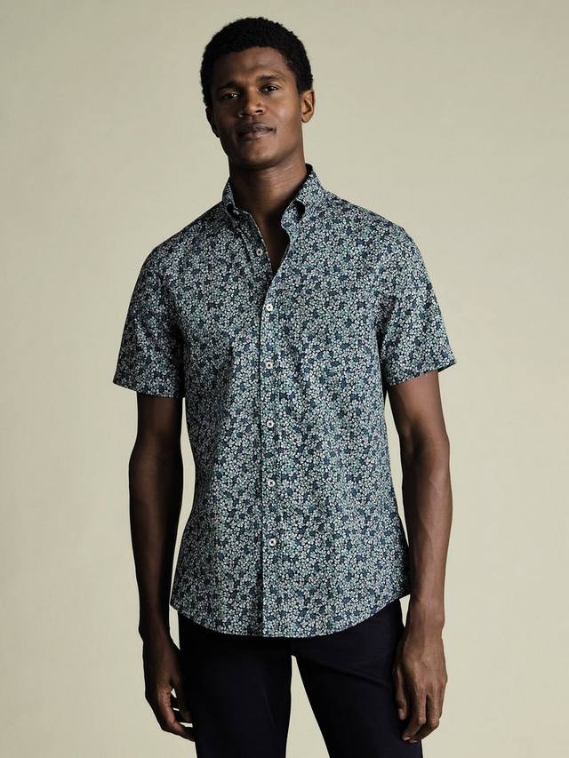 

Хлопковая рубашка с принтом Charles Tyrwhitt