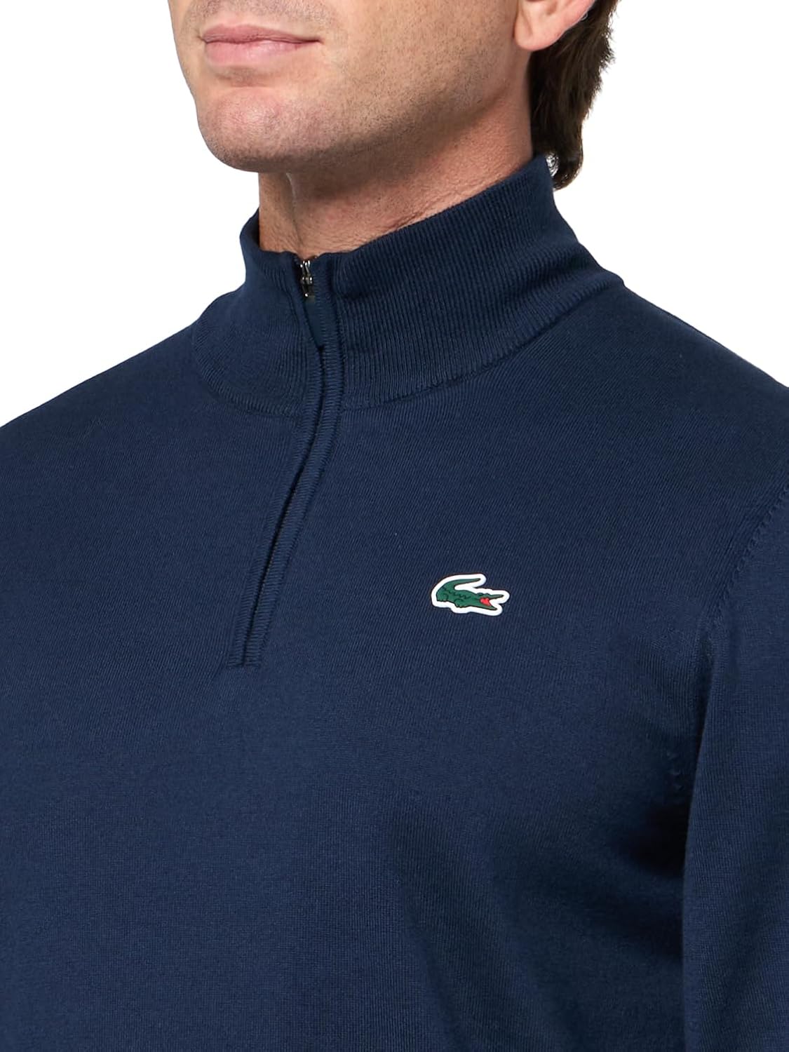Lacoste мужская спортивная гольфовая ветровка-свитер с четвертью молнией, Navy Blue — фото 3