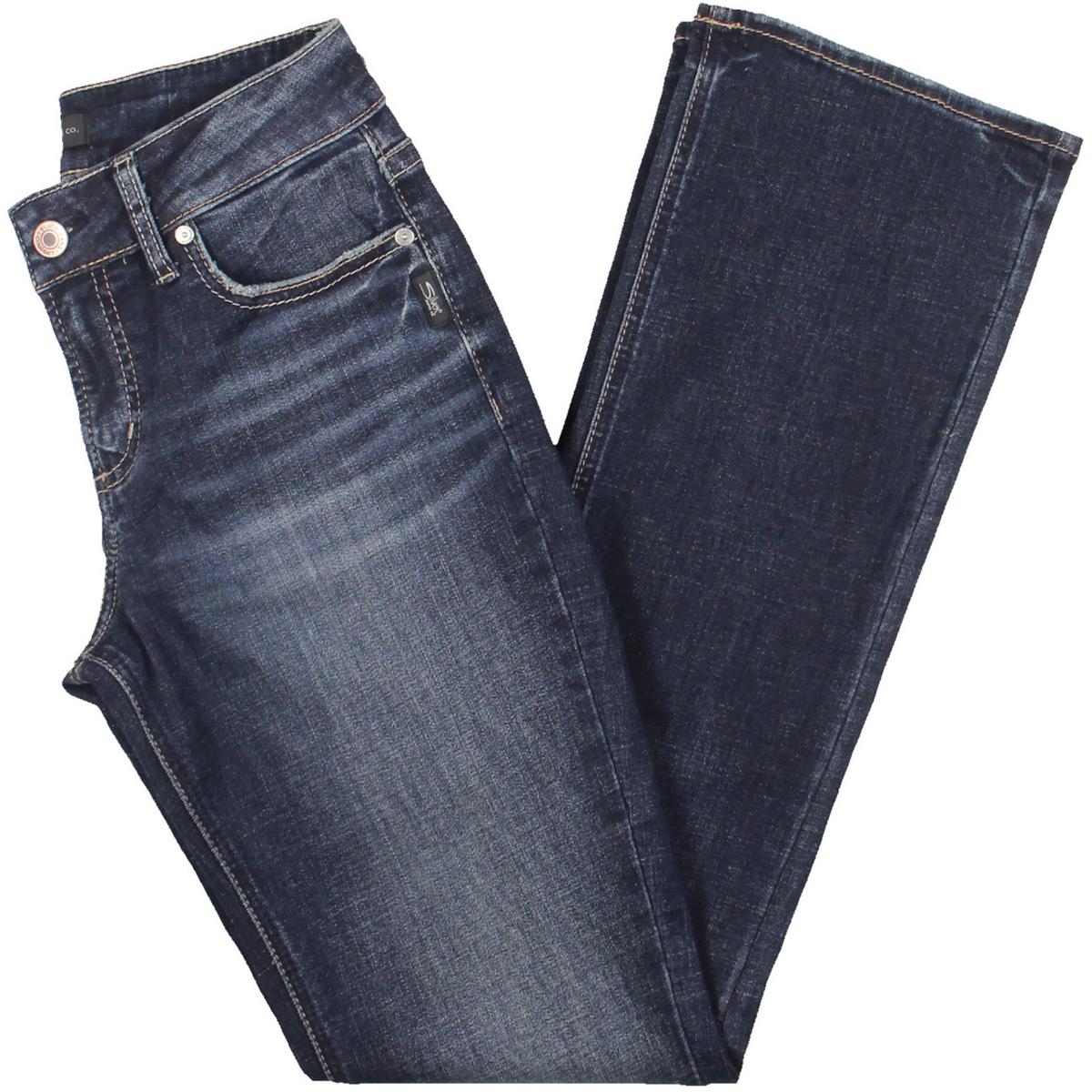 

Женские джинсы Bootcut с потертостями Silver Jeans Co., индиго
