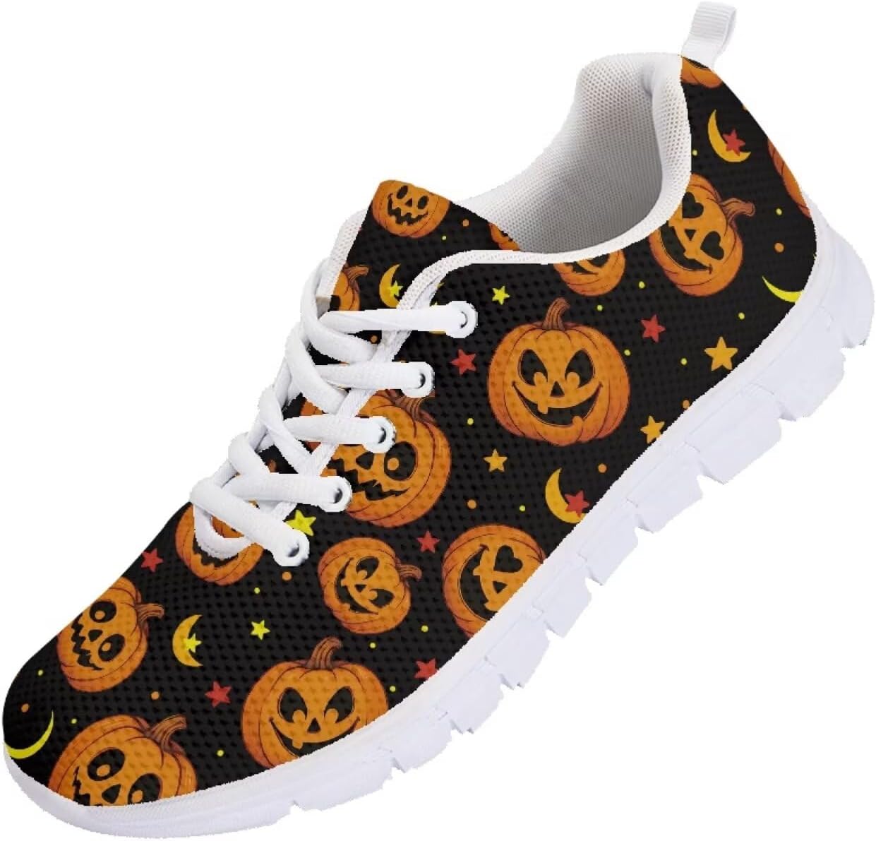 

Кроссовки Forchrinse для женщин и мужчин, повседневные с шнуровкой, нескользящие, для бега, спорта и тренажерного зала, Halloween Pumpkin