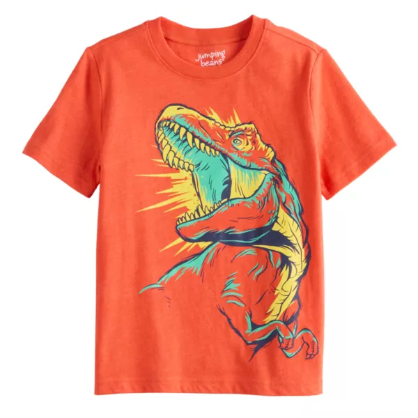 

Футболка с коротким рукавом и принтом для мальчиков 4–12 лет Jumping Beans, цвет orange roar trex