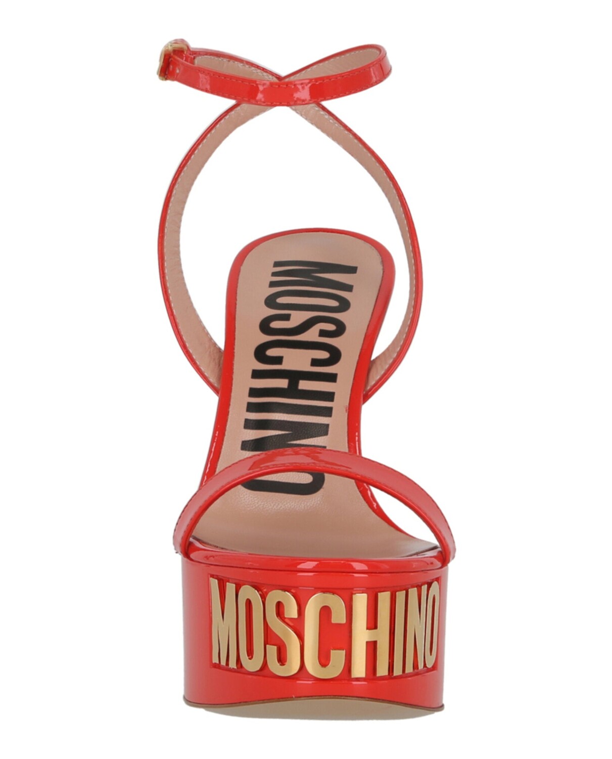 Туфли на платформе из лакированной кожи с буквенным логотипом Moschino, оранжевый — фото 2