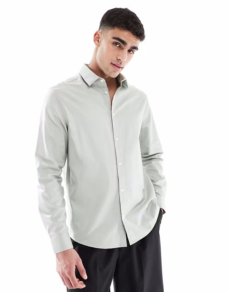 

ASOS DESIGN формальная рубашка из твила, легко гладится, обычного цвета