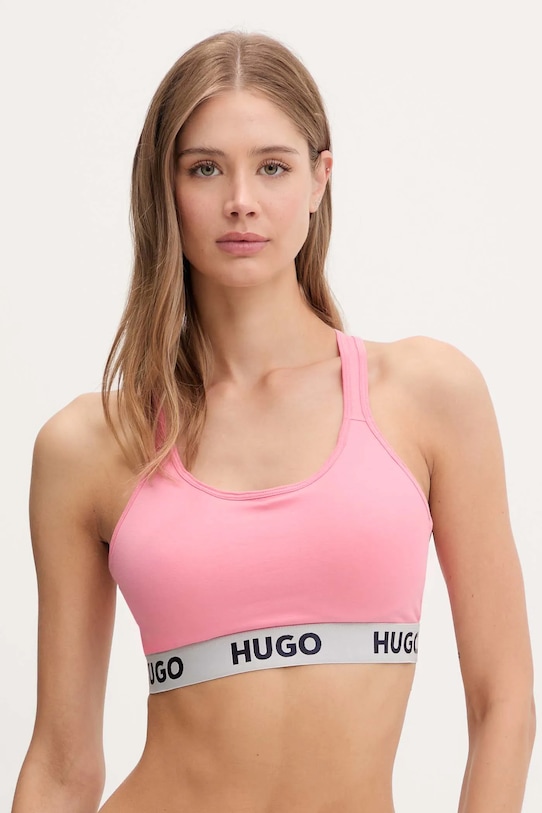 

Бюстгальтер bralette padded sporty logo HUGO, розовый