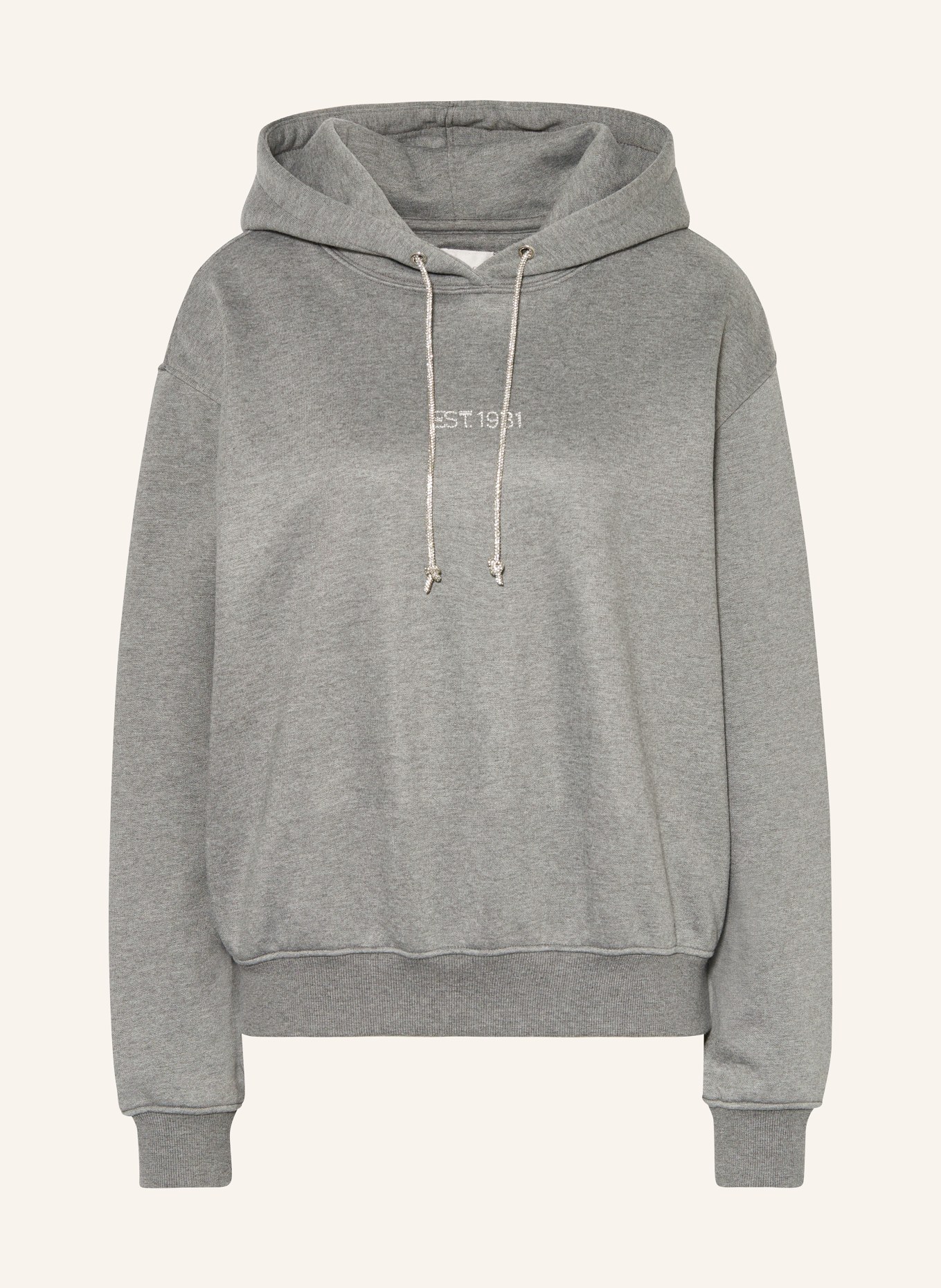 

Толстовка с капюшоном и драгоценными камнями Guess, серый