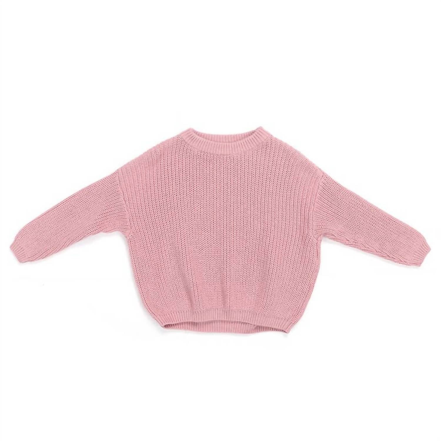 

Детский однотонный вязаный свитер лилового цвета Little Trendy