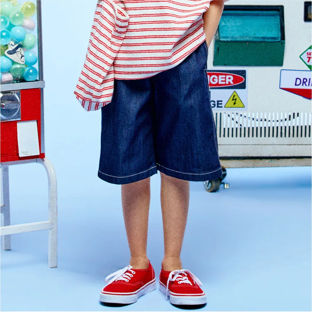 Детские джинсовые шорты-бермуды широкого кроя индиго от Lee Kids