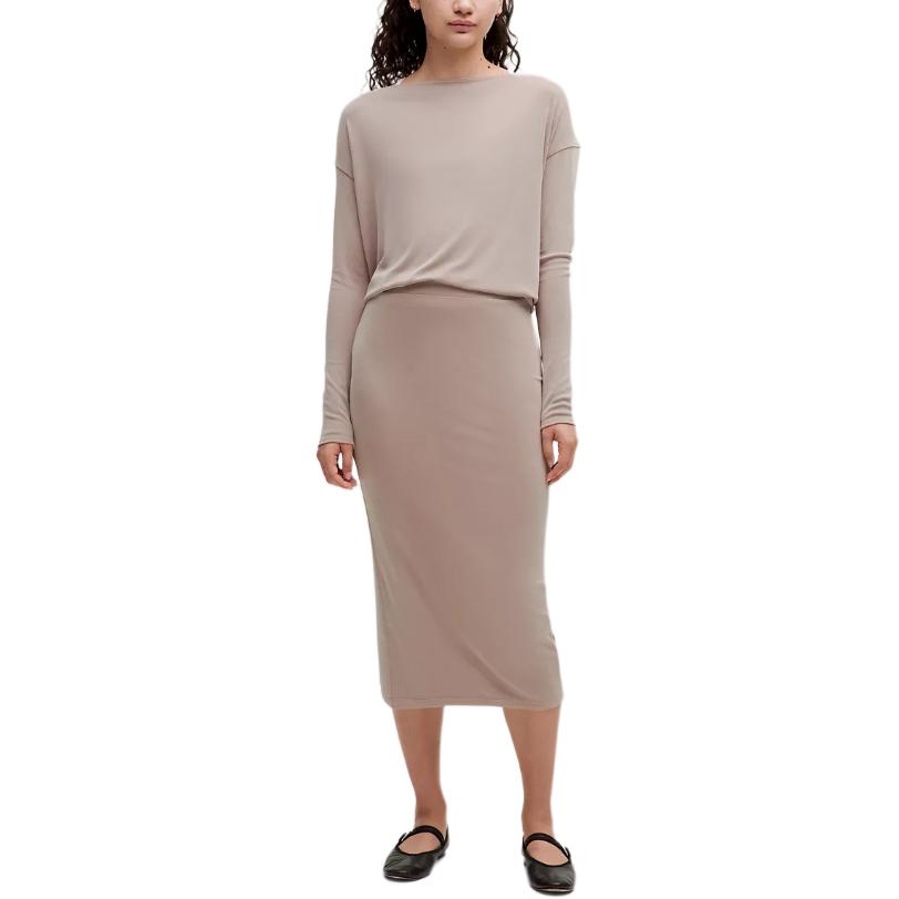 

Мягкая повседневная длинная юбка Women's Lululemon, светло-розовый