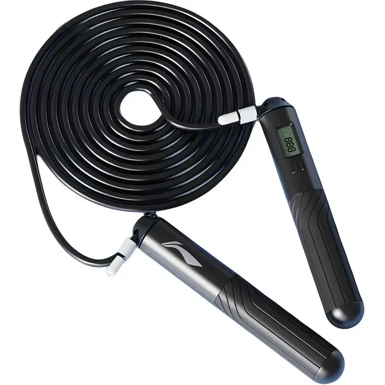 

Скакалка PVC веревка ABS ручки для учеников длина шнура 2,8 м LINING, черный