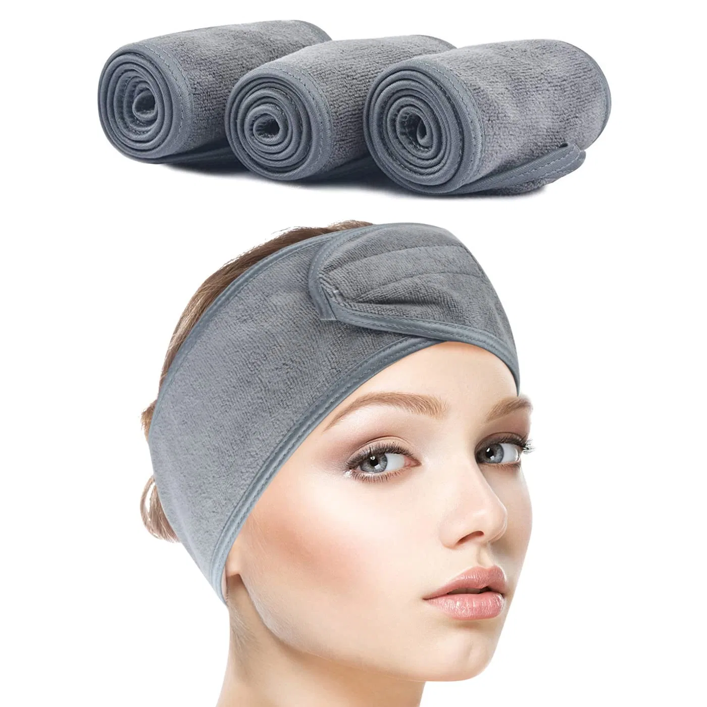 Набор из 3 повязок для волос SINLAND для макияжа и спорта Sinland, Gray